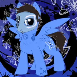 Size: 800x800 | Tagged: artist needed, safe, derpibooru import, oc, ponified, unofficial characters only, pegasus, pony, hollywood undead, johnny 3 tears, male, mask, rapper, solo, spread wings, stallion, wings