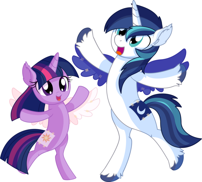 Size: 7696x6930 | Tagged: safe, artist:cyanlightning, derpibooru import, princess celestia, princess luna, shining armor, twilight sparkle, alicorn, pony, unicorn, .svg available, absurd resolution, bipedal, brother and sister, brotherly love, clothes, cosplay, costume, cute, dressup, duo, ear fluff, fake cutie mark, fake wings, female, filly, filly twilight sparkle, male, open mouth, paper wings, pretending, rearing, shining adorable, siblings, simple background, smiling, sparkle siblings, spread wings, stallion, standing, transparent background, twiabetes, unicorn twilight, unshorn fetlocks, vector, wings, younger