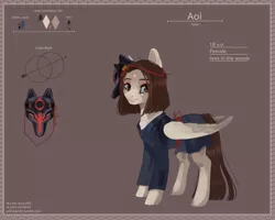 Size: 1000x800 | Tagged: safe, artist:aoiyui, derpibooru import, oc, oc:aoi, pegasus, pony, clothes, mask, reference sheet, solo