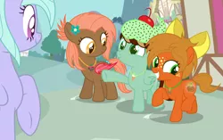 Size: 2152x1352 | Tagged: safe, artist:razorbladetheunicron, derpibooru import, flitter, oc, oc:caramel ambrosia, oc:chocolate strawberry, oc:mint chip, bat pony, earth pony, pegasus, pony, lateverse, base used, bow, colt, cutie mark, female, filly, flower, flower in hair, foal, freckles, group, hair bow, jewelry, magical lesbian spawn, male, mare, necklace, next generation, offspring, parent:applejack, parent:flitter, parent:fluttershy, parent:oc:pumpkin moon, parent:thunderlane, parents:canon x oc, parents:flitterlane