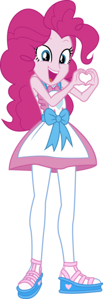 Size: 3543x10199 | Tagged: safe, artist:marcorois, derpibooru import, pinkie pie, equestria girls, equestria girls series, the craft of cookies, spoiler:eqg series (season 2), apron, clothes, cute, diapinkes, female, happy, heart hands, pantyhose, smiling, solo