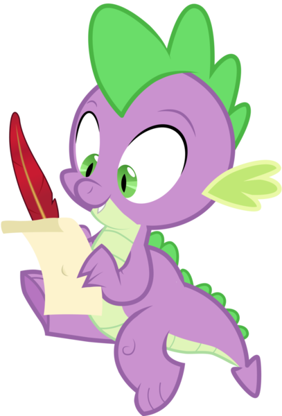 Size: 900x1328 | Tagged: artist needed, derpibooru import, dragon, male, paper, quill, safe, scroll, simple background, sitting, solo, spike, transparent background, vector, writing