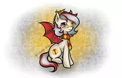 Size: 1280x819 | Tagged: safe, artist:aselita selter, derpibooru import, oc, oc:alexia goldgear, unofficial characters only, bat pony, pony, clothes, glasses, hat, scarf