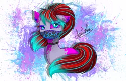 Size: 2800x1800 | Tagged: safe, artist:aselita selter, derpibooru import, oc, unofficial characters only, pony, bust, looking at you, neon, portrait