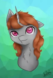 Size: 1700x2500 | Tagged: safe, artist:aselita selter, derpibooru import, oc, unofficial characters only, pony, unicorn, bust, looking at you, portrait, solo