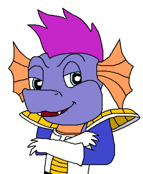 Size: 736x896 | Tagged: artist:logan jones, brian drummond, clothes, cosplay, costume, derpibooru import, dragon, dragon ball z, g3, male, master kenbroath gilspotten heathspike, safe, simple background, vegeta, voice actor joke, white background