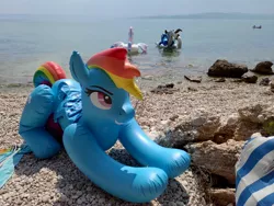 Size: 4000x3000 | Tagged: safe, artist:arniemkii, derpibooru import, princess celestia, princess luna, rainbow dash, alicorn, dragon, horse, pegasus, pony, sea pony, unicorn, bootleg, croatia, female, holiday, hongyi, inflatable, inflatable toy, inflation, irl, iwtcird, mare, meme, nature, photo, summer