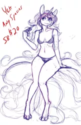Size: 792x1224 | Tagged: anthro, any species, auction, breasts, cleavage, commission, derpibooru import, female, fluffy, hips, human, humanized, legs, oc, solo, suggestive, tail, ych sketch, your character here