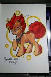 Size: 994x1485 | Tagged: safe, artist:mychelle, derpibooru import, oc, oc:dex, earth pony, pony, male, solo, stallion, traditional art