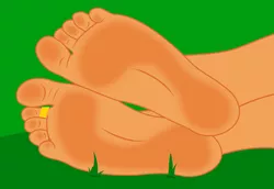 Size: 6000x4118 | Tagged: anthro, artist:lilihoof, derpibooru import, feet, fetish, foot fetish, grass, mlp feet, mlp foot, safe, saffron masala, saffron masala foot, soles