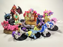 Size: 1280x960 | Tagged: safe, artist:dustysculptures, derpibooru import, apple bloom, autumn blaze, derpy hooves, fluttershy, octavia melody, pinkie pie, princess celestia, queen chrysalis, rarity, scootaloo, sunset shimmer, sweetie belle, twilight sparkle, twilight sparkle (alicorn), vinyl scratch, alicorn, bat pony, changeling, changeling queen, earth pony, kirin, pegasus, pony, unicorn, bronycon, bronycon 2019, equestria girls, awwtumn blaze, balloonbutt, bat ponified, butt, cewestia, clothes, cloven hooves, craft, cute, cutealis, cutie mark crusaders, desaturated, female, filly, flutterbat, foal, irl, iwtcird, lying down, mare, meme, on back, photo, pink-mane celestia, plot, race swap, reversalis, sculpture, shyabates, shyabetes, side, sprawl, sultry pose, sunset satan, sweater, tavibetes, vinyl ass, vinylbetes, wall of tags, younger