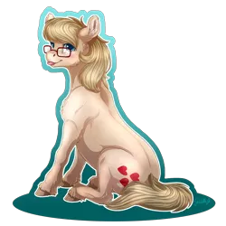 Size: 4000x4000 | Tagged: safe, artist:gaelledragons, derpibooru import, oc, oc:vital sparkle, earth pony, pony, blushing, female, glasses, mare, solo, tongue out