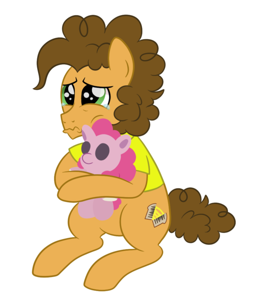 Size: 894x1052 | Tagged: safe, artist:ashidaii, derpibooru import, cheese sandwich, pinkie pie, pony, the last laugh, cheesepie, cute, diacheeses, female, male, plushie, shipping, simple background, straight, teary eyes, transparent background
