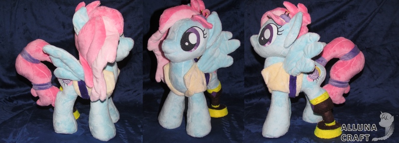 Size: 8639x3108 | Tagged: safe, artist:allunacraft, derpibooru import, kerfuffle, pony, amputee, irl, photo, plushie, prosthetic leg, prosthetic limb, prosthetics, solo