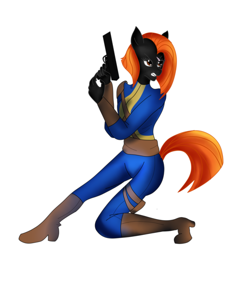 Size: 2550x3300 | Tagged: questionable, artist:lullabyjak, derpibooru import, oc, oc:diamond jack, anthro, pony, fallout equestria: badlands, gun, weapon