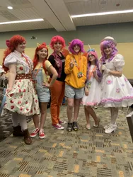 Size: 1536x2048 | Tagged: apple bloom, artist:maddymoiselle, artist:sarahndipity cosplay, artist:shelbeanie, bronycon, clothes, converse, cosplay, costume, cutie mark crusaders, derpibooru import, dress, human, irl, irl human, photo, safe, scootaloo, shoes, sweetie belle