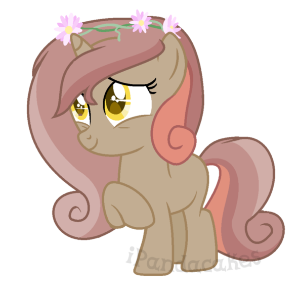 Size: 646x656 | Tagged: safe, artist:ipandacakes, derpibooru import, oc, oc:nessie belle, pony, unicorn, female, filly, floral head wreath, flower, simple background, solo, transparent background