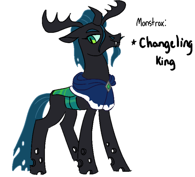 Size: 743x674 | Tagged: artist:jadeyarts, changeling, changelingified, changeling king, derpibooru import, lego, male, monstrox, nexo knights, safe, simple background, solo, species swap, white background