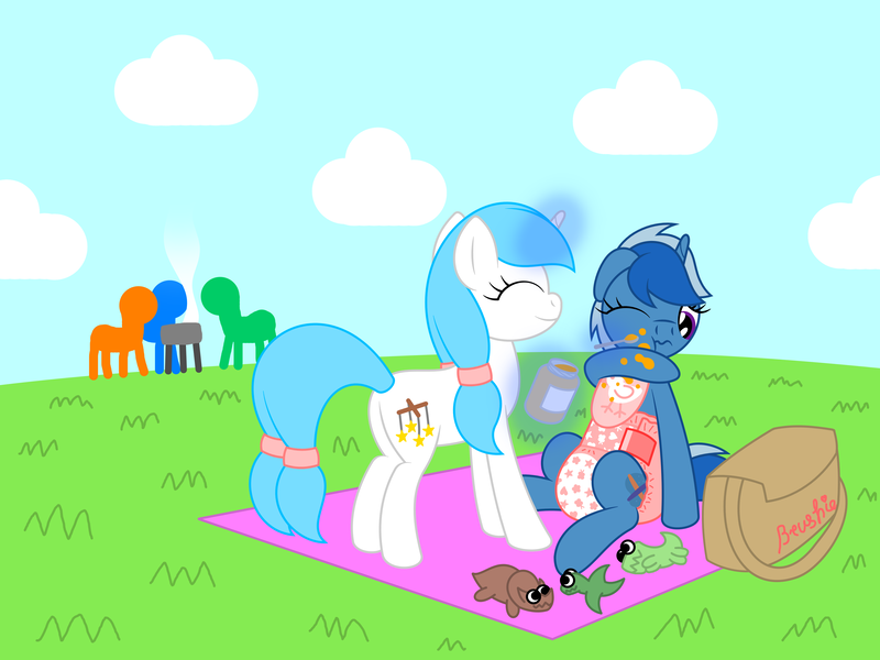 Size: 4000x3000 | Tagged: suggestive, artist:datspaniard, derpibooru import, oc, oc:midnight brush, oc:sweet dreams, pony, adult foal, baby food, bib, diaper, diaper fetish, fetish