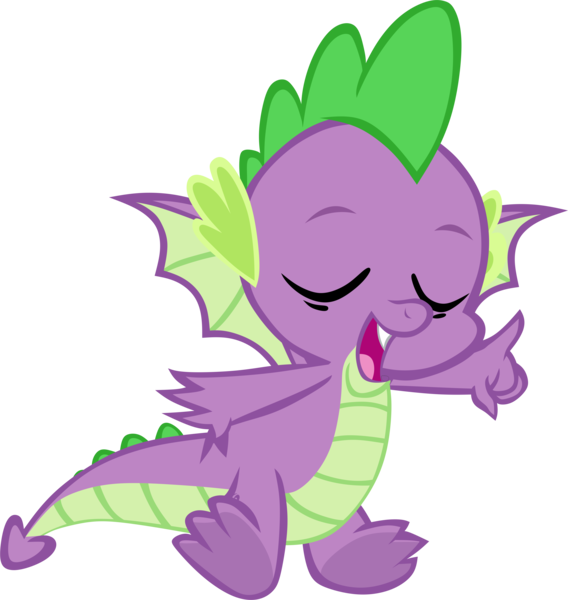 Size: 3330x3517 | Tagged: artist:memnoch, derpibooru import, dragon, eyes closed, safe, simple background, smiling, solo, spike, sweet and smoky, tail, toes, transparent background, underfoot, vector, winged spike, wings