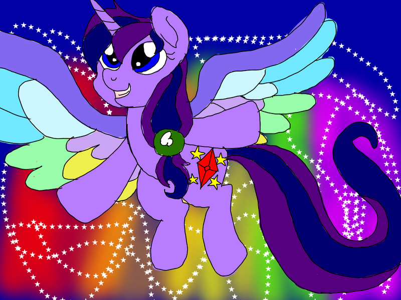 Size: 1024x768 | Tagged: safe, artist:wolfspiritclan, derpibooru import, oc, oc:ruby nights, unofficial characters only, alicorn, pony, rainbow roadtrip, colored wings, multicolored wings, rainbow wings, solo, wing bling, wings