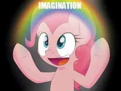 Size: 512x384 | Tagged: safe, derpibooru import, editor:fluttershyisnot adoormat, pinkie pie, pony, idiot box, imagination, meme, spongebob squarepants