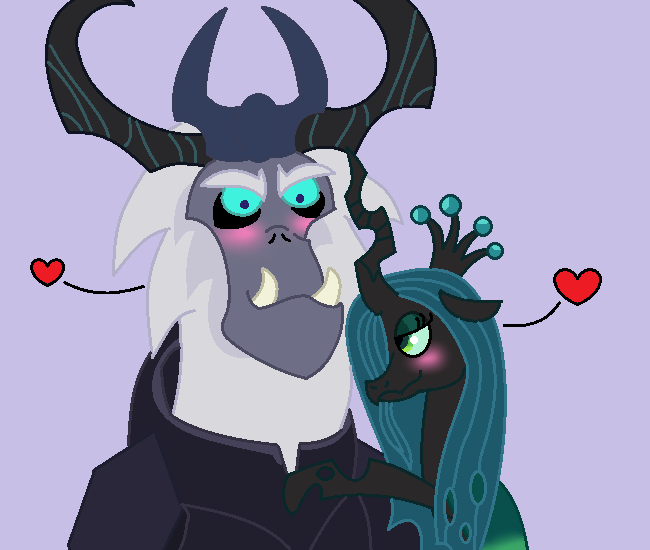 Size: 650x550 | Tagged: antagonist, artist:clawort-animations, changeling, changeling queen, crack shipping, cute, cutealis, derpibooru import, female, heart, male, my little pony: the movie, queen chrysalis, safe, shipping, simple background, stormabetes, storm king, stormsalis, straight