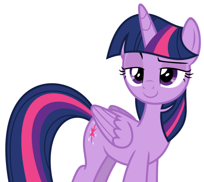 Size: 2700x2409 | Tagged: safe, artist:sketchmcreations, derpibooru import, twilight sparkle, twilight sparkle (alicorn), alicorn, pony, the last laugh, cutie mark, female, folded wings, lidded eyes, mare, raised eyebrow, simple background, smiling, smirk, smuglight sparkle, solo, transparent background, vector, wings