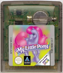 Size: 676x783 | Tagged: safe, artist:anonymous, derpibooru import, pony, cartridge, fake, friendship gardens, g2, game boy color, hasbro interactive, nintendo seal of quality, video game