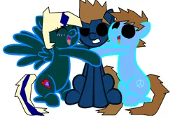 Size: 983x661 | Tagged: safe, artist:lizziegould, artist:nibblesgerbil, derpibooru import, ponified, earth pony, pegasus, pony, alice, base used, eddsworld, hug, story included, tim, tom (eddsworld)