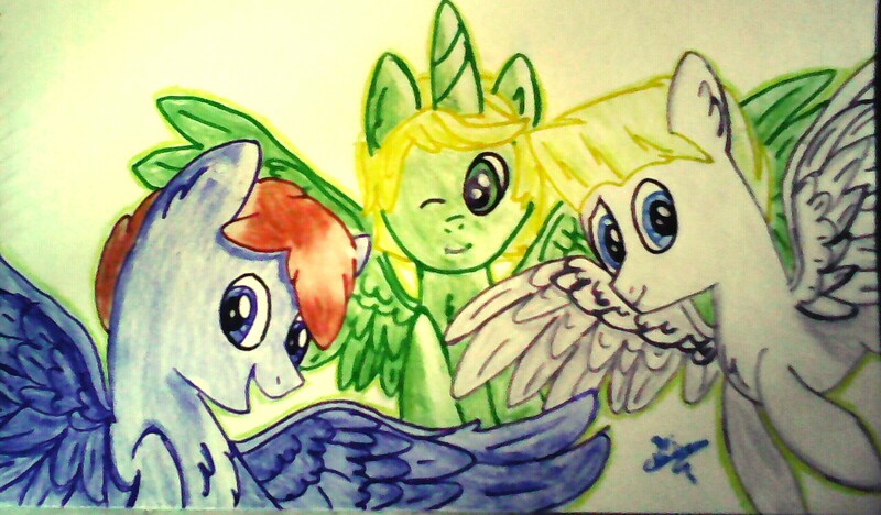 Size: 2560x1496 | Tagged: safe, artist:nadiasparkle, derpibooru import, ponified, alicorn, pegasus, pony, alicornified, jay walker, lego, lloyd garmadon, ninjago, race swap, traditional art, zane julien