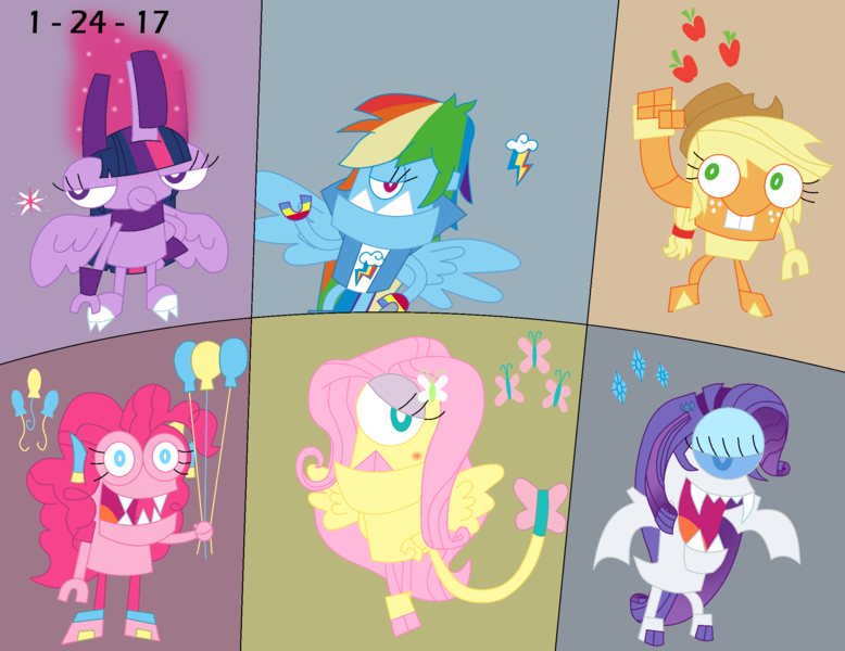 Size: 2203x1698 | Tagged: alicorn, applejack, artist:worldofcaitlyn, crossover, cutie mark, derpibooru import, fluttershy, lego, mane six, mixels, pinkie pie, rainbow dash, rarity, safe, species swap, twilight sparkle, twilight sparkle (alicorn)