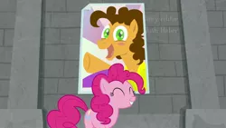 Size: 1920x1080 | Tagged: safe, derpibooru import, screencap, cheese sandwich, pinkie pie, pony, the last laugh, poster, wall