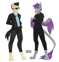 Size: 2862x2980 | Tagged: anthro, artist:feekteev, cigarette, clothes, commission, derpibooru import, digitigrade anthro, dress shirt, glasses, hands in pockets, jacket, leonine tail, looking at you, male, necktie, oc, oc:corpsly, oc:lancer, pants, paws, safe, simple background, smiling, smoking, sphinx, sphinx oc, unguligrade anthro, unofficial characters only, white background, wings