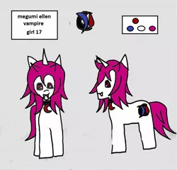 Size: 1148x1101 | Tagged: safe, artist:ask-luciavampire, derpibooru import, oc, pony, unicorn, vampire, vampony, 1000 hours in ms paint, profile, tumblr