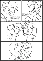 Size: 540x760 | Tagged: safe, artist:pinkiespresent, derpibooru import, starlight glimmer, trixie, pony, female, kissing, lesbian, lmfao, meme, shipping, startrix, that escalated quickly