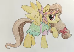 Size: 2273x1606 | Tagged: safe, artist:estories, artist:wolfspiritclan, derpibooru import, oc, oc:alice goldenfeather, unofficial characters only, pegasus, pony, pirate, solo, traditional art