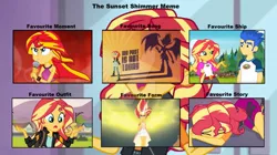 Size: 1197x668 | Tagged: safe, artist:cartoonfan10, derpibooru import, flash sentry, sunset shimmer, equestria girls, equestria girls series, forgotten friendship, friendship games, legend of everfree, my past is not today, rainbow rocks, camp everfree logo, camp everfree outfits, daydream shimmer, female, flashimmer, male, meme, shipping, straight, sunset satan