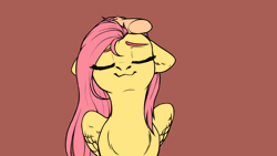 Size: 1280x720 | Tagged: safe, artist:nika-rain, derpibooru import, fluttershy, human, pegasus, pony, affection, animated, bust, cute, daaaaaaaaaaaw, disembodied hand, eyes closed, female, frame by frame, gif, hand, hnnng, human on pony petting, mare, misleading thumbnail, offscreen character, one eye closed, petting, portrait, shyabetes, simple background, smiling, weapons-grade cute