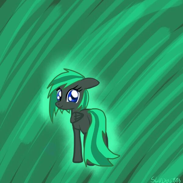 Size: 960x960 | Tagged: safe, artist:sludge888, derpibooru import, oc, oc:illume, pegasus, pony, looking back, solo