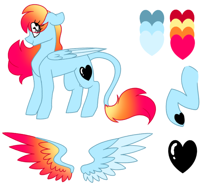 Size: 4500x4000 | Tagged: safe, artist:crazysketch101, derpibooru import, oc, oc:crazy looncrest, unofficial characters only, pony, colored wings, colored wingtips, gradient tail, gradient wings, heart eyes, leonine tail, reference sheet, saturated, simple background, transparent background, wingding eyes, wings