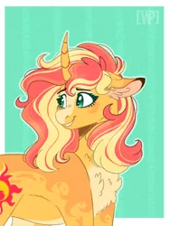 Size: 668x889 | Tagged: safe, artist:wanderingpegasus, derpibooru import, sunset shimmer, pony, unicorn, body markings, chest fluff, ear fluff, female, looking back, mare, pale belly, smiling, solo