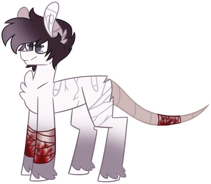 Artist Crazysketch101 Bandage Blood Commission Derpibooru Import Oc Pony Rat Tail Safe Simple Background Solo Transparent Background Unofficial Characters Only Twibooru