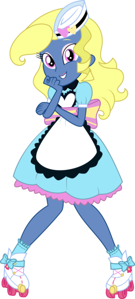 Size: 3224x7100 | Tagged: safe, artist:digimonlover101, derpibooru import, edit, vector edit, oc, oc:azure/sapphire, coinky-dink world, eqg summertime shorts, equestria girls, carhop, clothes, commission, crossdressing, equestria girls-ified, femboy, male, roller skates, simple background, smiling, solo, transparent background, vector, waitress