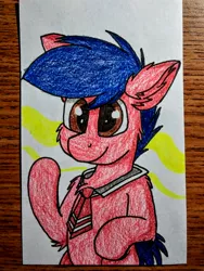 Size: 1920x2560 | Tagged: safe, artist:thebadbadger, derpibooru import, oc, oc:phire demon, unofficial characters only, pony, solo, style emulation, traditional art