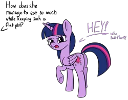 Size: 3751x2943 | Tagged: safe, artist:czu, derpibooru import, twilight sparkle, twilight sparkle (alicorn), alicorn, pony, angry, butt, dialogue, dock, exclamation point, female, interrobang, mare, open mouth, plot, question, question mark, raised hoof, simple background, transparent background, twilight is not amused, unamused