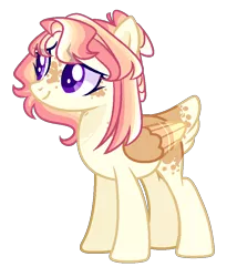 Size: 792x927 | Tagged: safe, artist:manella-art, derpibooru import, oc, unofficial characters only, pegasus, pony, deer tail, female, magical lesbian spawn, mare, offspring, parent:fluttershy, parent:sunset shimmer, parents:sunshyne, simple background, solo, transparent background