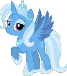 Size: 6247x7083 | Tagged: safe, artist:digimonlover101, derpibooru import, trixie, alicorn, pony, absurd resolution, alicornified, crown, female, jewelry, race swap, regalia, simple background, smiling, solo, transparent background, trixiecorn, vector