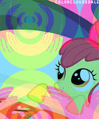Size: 200x240 | Tagged: safe, derpibooru import, edit, edited screencap, screencap, apple bloom, sweetie belle, earth pony, pony, unicorn, stare master, animated, bed, gif, hush now quiet now