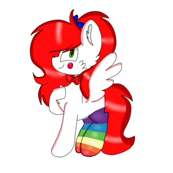 Size: 1378x1378 | Tagged: safe, artist:circuspaparazzi5678, derpibooru import, oc, oc:circus paparazzi, unofficial characters only, pegasus, pony, bow, bowtie, british, clothes, clown, rainbow socks, simple background, socks, solo, striped socks, transparent background